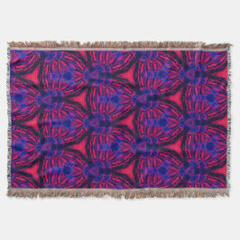 Manta Retro Modern Magenta Electric Bloom Throw Blanket