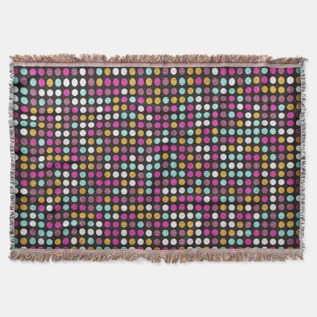 Manta Retro Polka Dot Pintado Lienzo #4 (Anverso)
