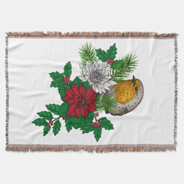 Manta Robo rojo en la decoración navideña (Anverso)