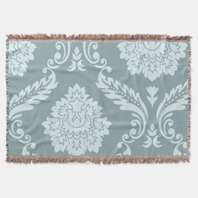 Manta Rococo Damask Art I Duck Egg Blue+Teal (Anverso)