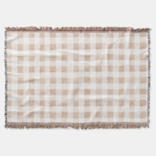 Manta Rojas Cuadros de Crema Beige