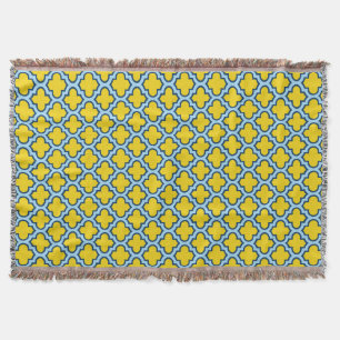 Manta Rojo azul amarillo y bebé, Entramado, Quatrefoil