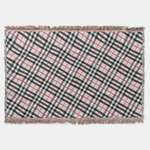 Manta Rojo blanco negro Gingham Tejido clásico de cuad