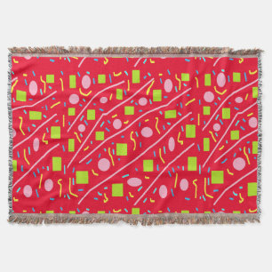 Manta Rojo de globos verdes cuadrados diseño lindo