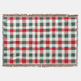 Manta Rojo de granja, blanco, verde grifo de Gingham