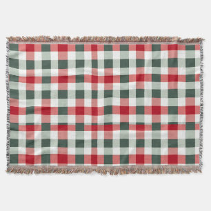 Manta Rojo de granja, blanco, verde grifo de Gingham