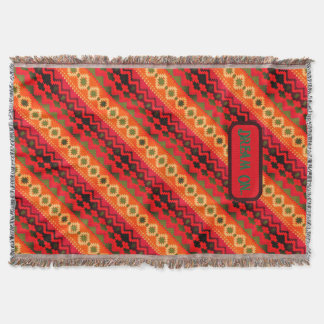 Manta Rojo Naranja Verde Azteca 