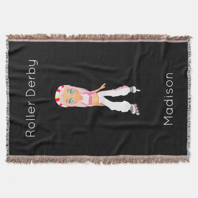 Manta Roller Derby Personalizado Throw Blanket (Anverso)