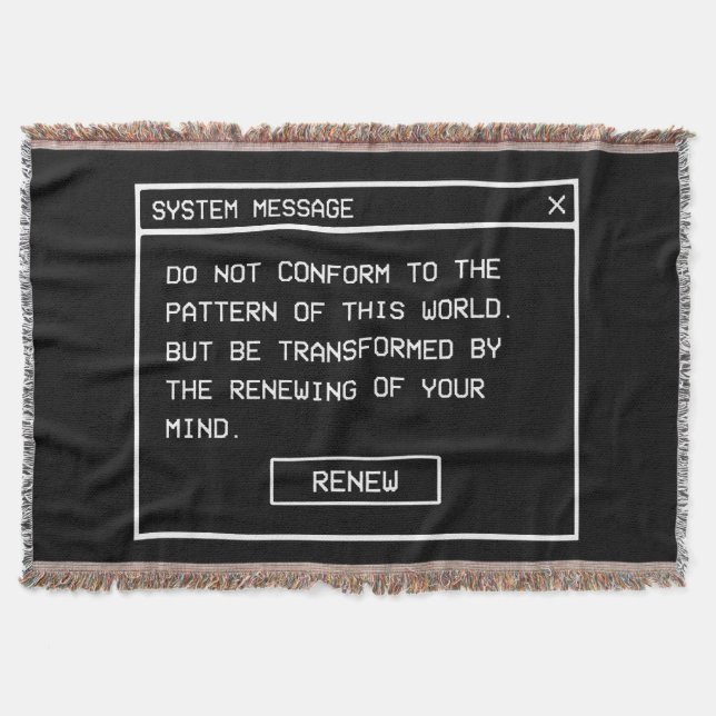 Manta Romanos 12:2 Ventana de Alerta de Computadora en B (Anverso)