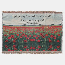 Manta Romans 8:28 Christian Throw Blanket
