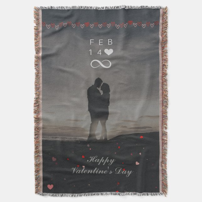 Manta Romantic Feb 14 Infinity Valentine Design (Frente vertical)