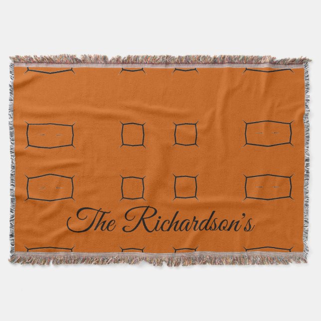 Manta Ropa de cama geométrica personalizada de naranja q (Anverso)