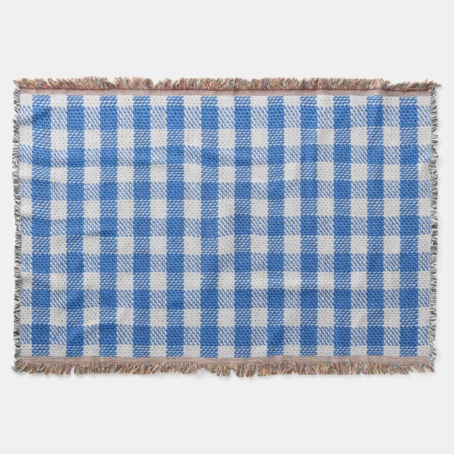 Manta Ropa de comedor de color azul-blanco. (Anverso)