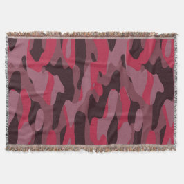 Manta Rosa caliente y camuflaje burgundy