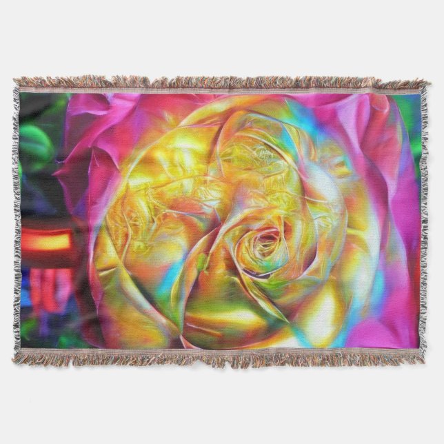 Manta Rosa psicodélico arcoiris (Anverso)