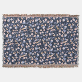 Manta Rosa y Púrpura | Patrón floral acuarela