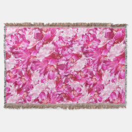 Manta rosada de la franja de la flor de los