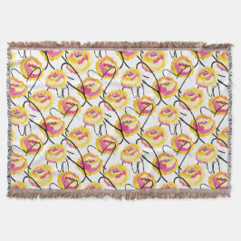 Manta Rosas amarillas fantasía líneas de tinta negra Gru