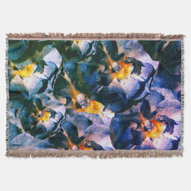 Manta Rosas azules, floral ensueño, floral (Anverso)