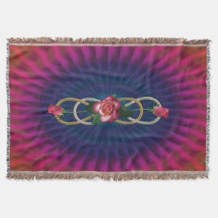 Manta Rosas de oro plateado con doble infinito + tu tras