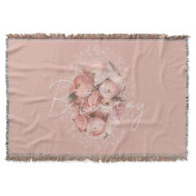 Rosas Rosadas Elegante Monograma Personalizado Vin