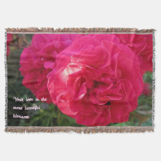 Manta Rosas rosados calientes - Día personalizado de la 