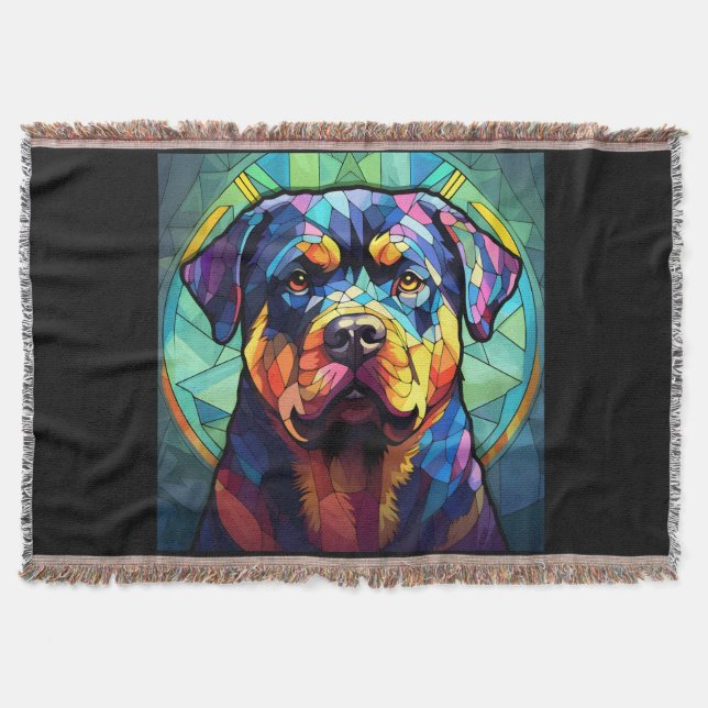 Manta Rottweiler de Vidrio Teñido (Anverso)