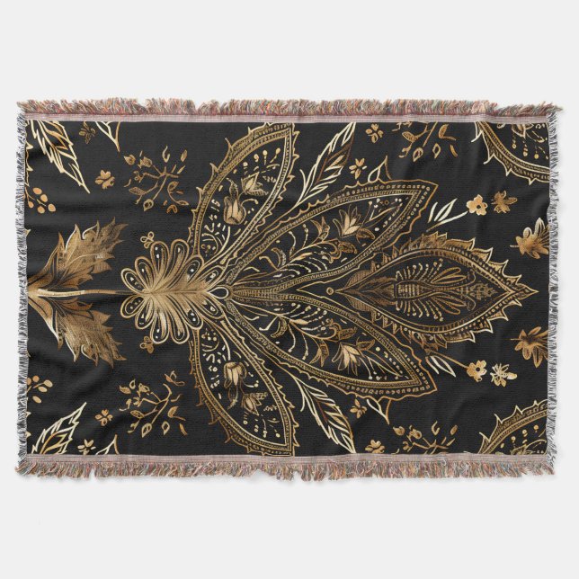 Manta Royal Indian Luxury Black & Gold (Anverso)