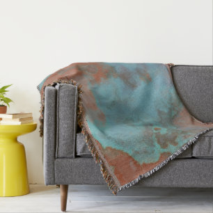 Manta Rumbo de mármol turquesa y rojizo