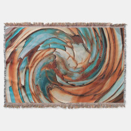 Manta Rust N Blue Abstract Art Throw Blanket