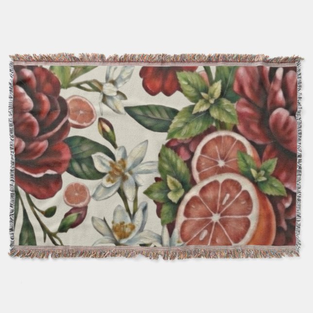 Manta Rustic Citrus Floral summer (Anverso)