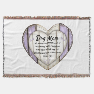 Manta Rustic Heart Dog Mom Throw Blanket