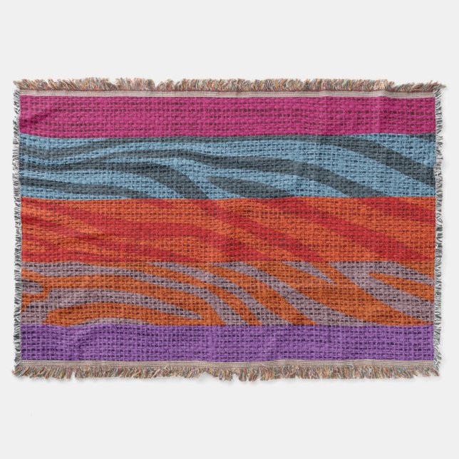 Manta Rústica de Burlap del patrón de impresión de cebra (Anverso)