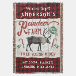 Manta Rústica granja de renos nombre personalizado de gr