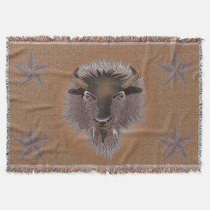Manta Rústica Llanuras Occidentales Bison Throw Blanket