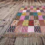 Manta Rústico Patrón de la trama de la trama de la trama<br><div class="desc">Hermoso patrón rústico de mosaicos en tonos rosas mullidos para la decoración de una granja</div>