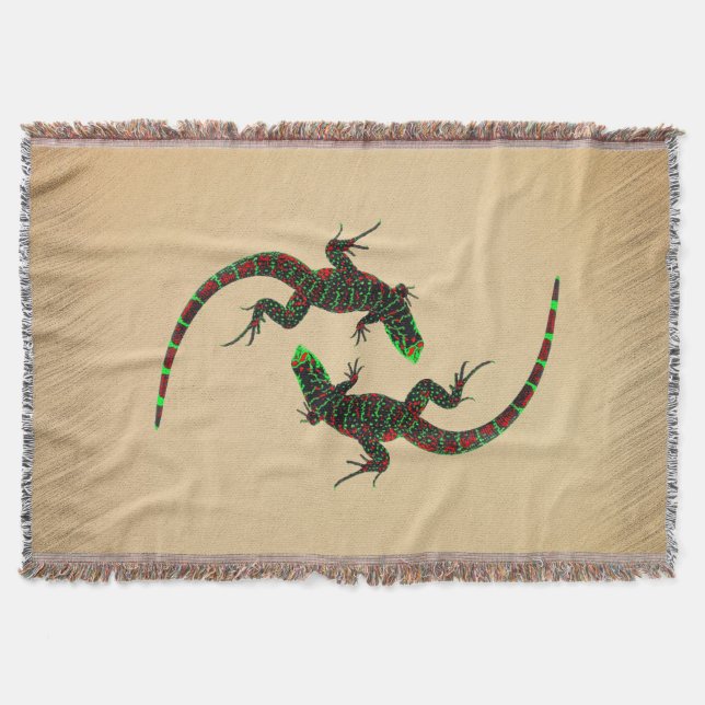 Manta Rústico Yin Yang Lizards (Anverso)