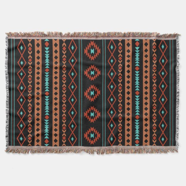 Manta Rusts aztecas Motivos mixtos Verde azulados negros (Anverso)