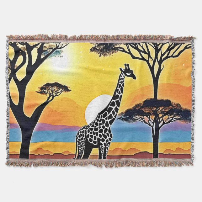 Manta Safari Sunset: Giraffe's Embrace (Anverso)