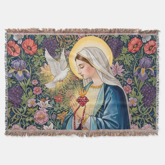 Manta Sagrado Corazón de María, Devoción, Arte Cristiano (Anverso)