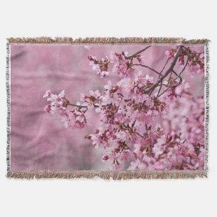 Manta Sakura cerezos florecen en capas rosadas pasteles
