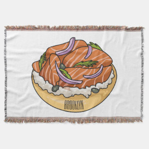 Manta Salmon bagel cartoon illustration
