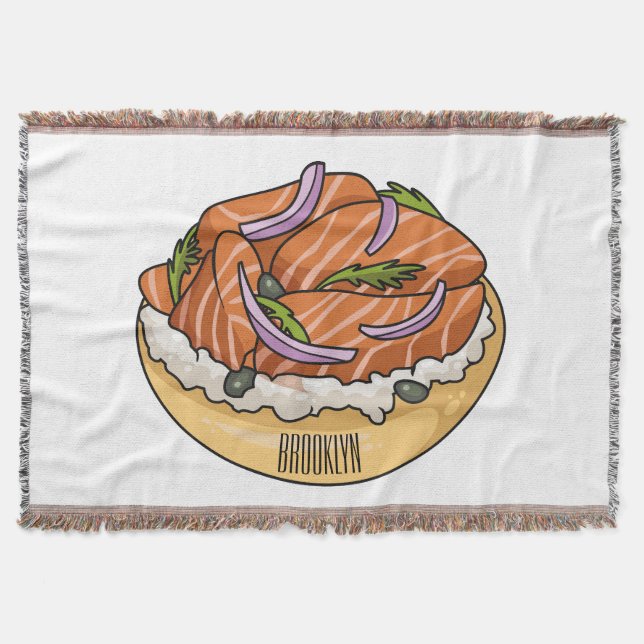 Manta Salmon bagel cartoon illustration  (Anverso)