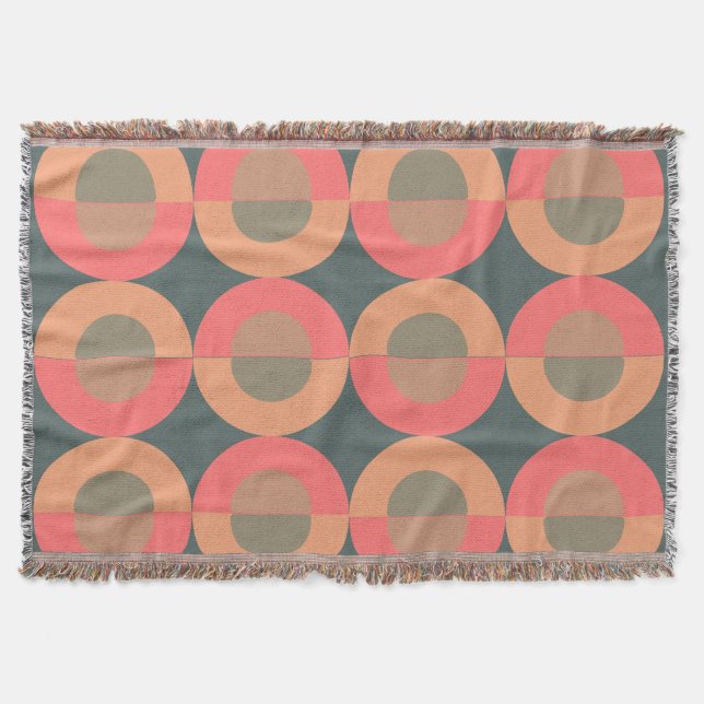 Manta Salmón y oliva modernos de mediados del siglo XX (Anverso)