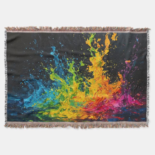 Manta Salpicadura de pintura colorida (Anverso)