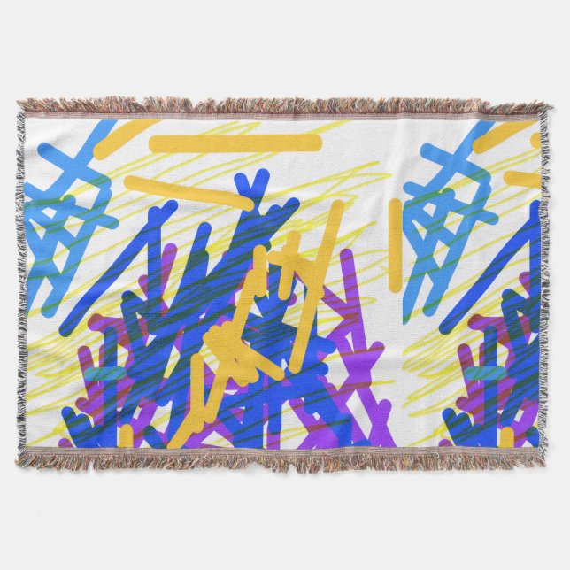 Manta Salpicadura de pintura festiva abstracta moderna (Anverso)