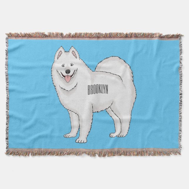 Manta Samoyed dog cartoon illustration  (Anverso)