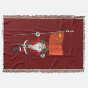 Manta Santa Claus Con Bandera De China