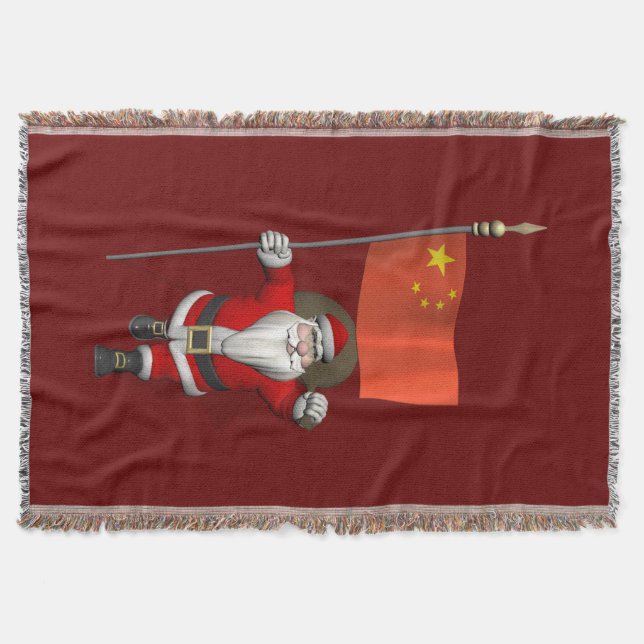 Manta Santa Claus Con Bandera De China (Anverso)