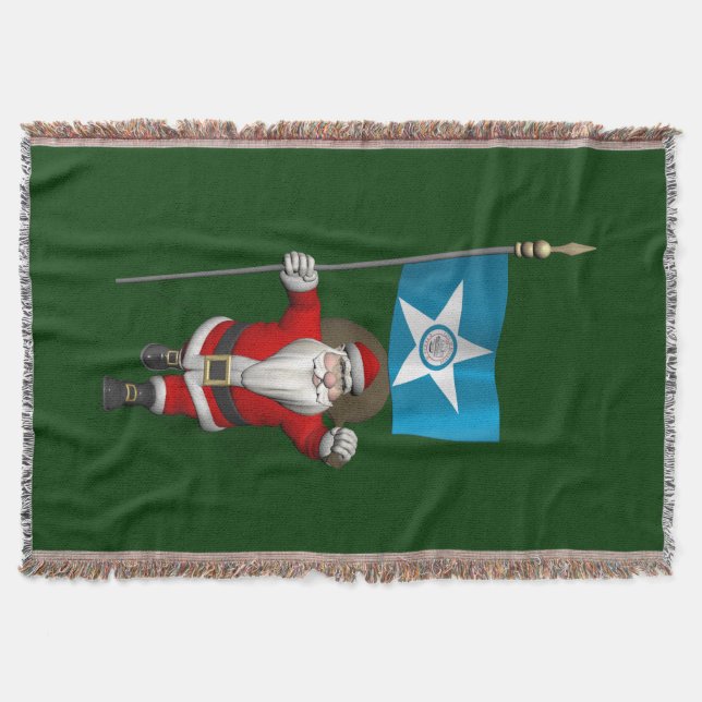 Manta Santa Claus Con El Diseño De Houston (Anverso)